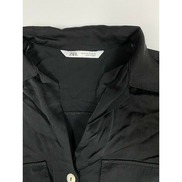 zara button down shirt mens m black - Picture 4 of 6